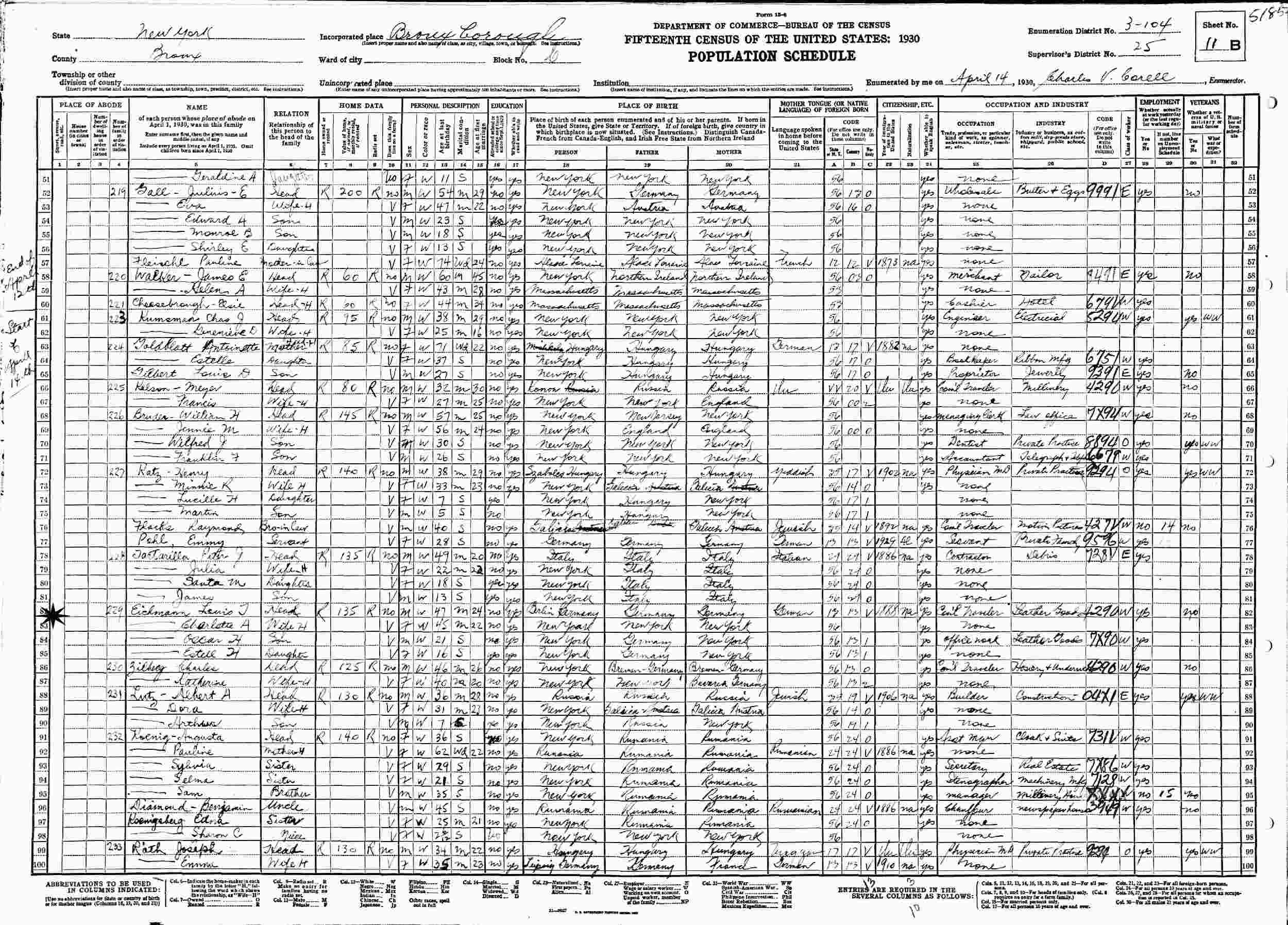 hsc 1925 new york census