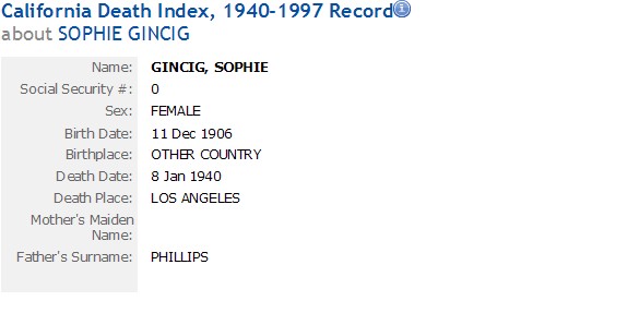 Sophie Cecelia Phillips Gincig